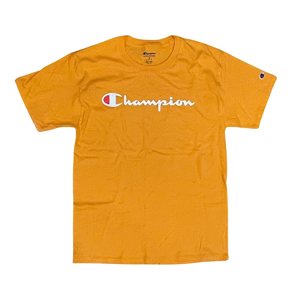 CHAMPION - Orange Logo Short Sleeve Tee Shirt